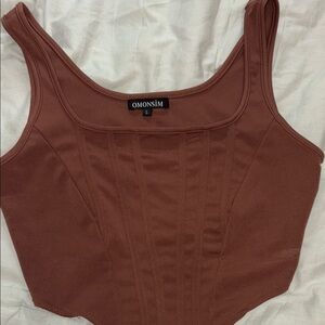 Brown Fitted Bustier Camisole